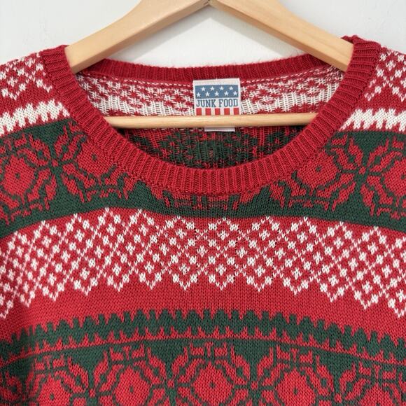 Junk Food Men’s Star Wars Fair Isle Holiday Ugly Christmas Sweater Sz XL Darth - Picture 4 of 9